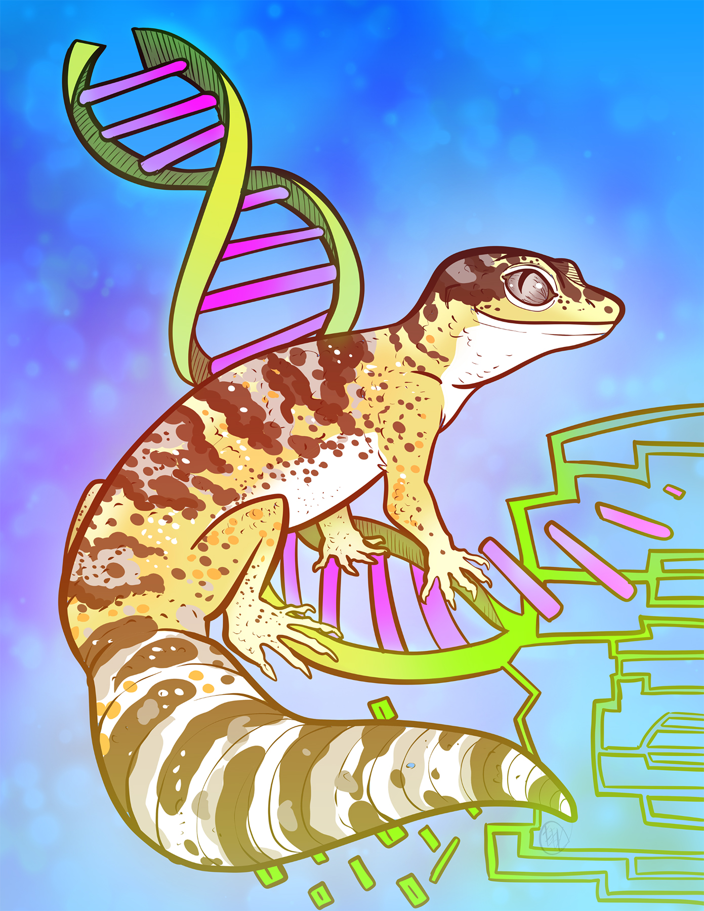 art Ethan Kocak Eublepharis genome leopard gecko cartoon